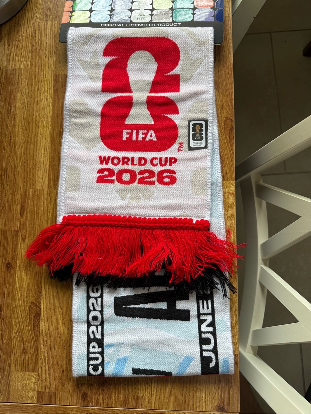 World Cup 2026 Red & White Fan Scarf argentina jordan gameday souvenir messi